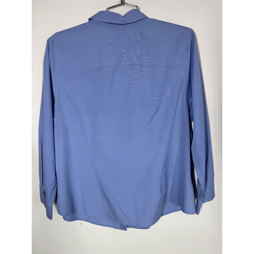 Talbots Non Iron Slightly Fitted Blue Long Sleeve‎ Button Up Shirt Women's 20 - Picture 3 of 9